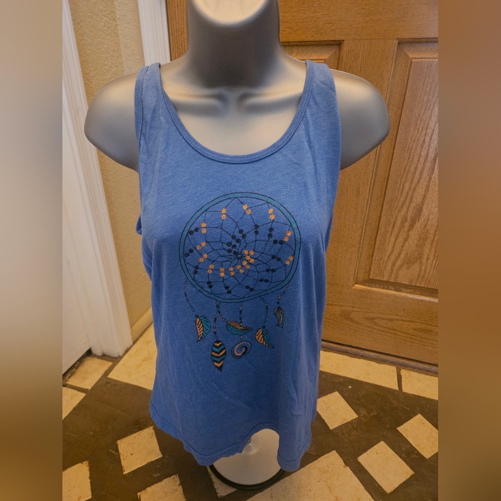 Womens Blue Dreamcatcher Tank Top